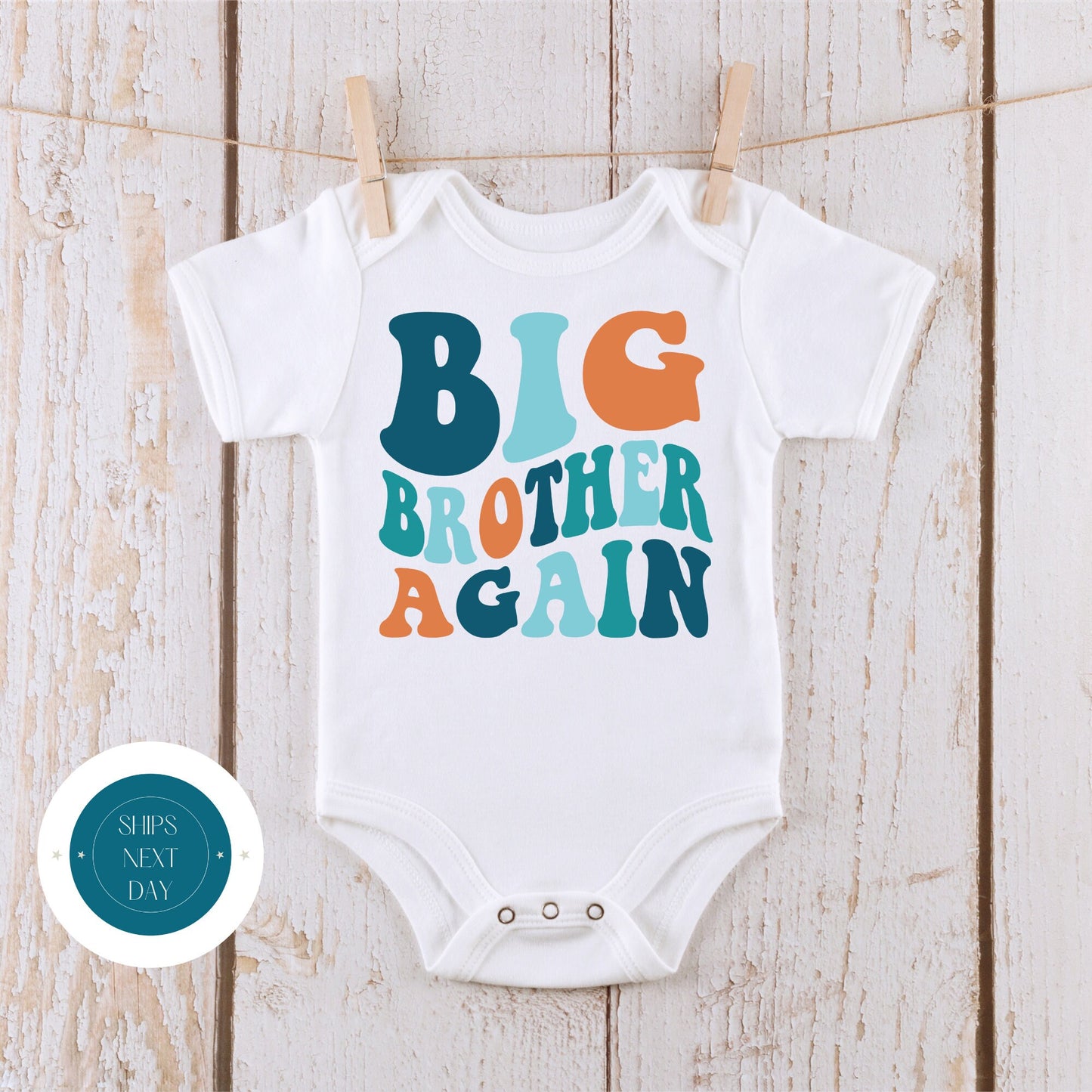 Big Brother Again Color Kids Tshirt | Big Brother Tshirt | Custom Brother Onesie® | Big Brother Tee