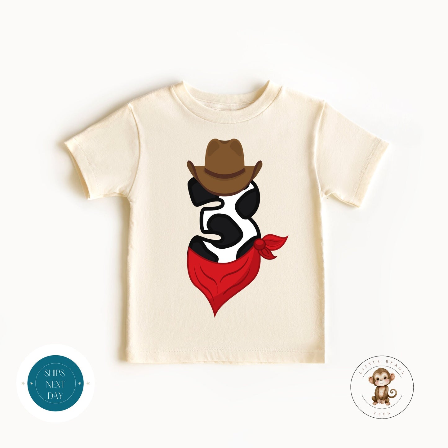 Cow Number Three Birthday Tshirt | Third Birthday Onesie | Cute Ranch Farm Second Birthday