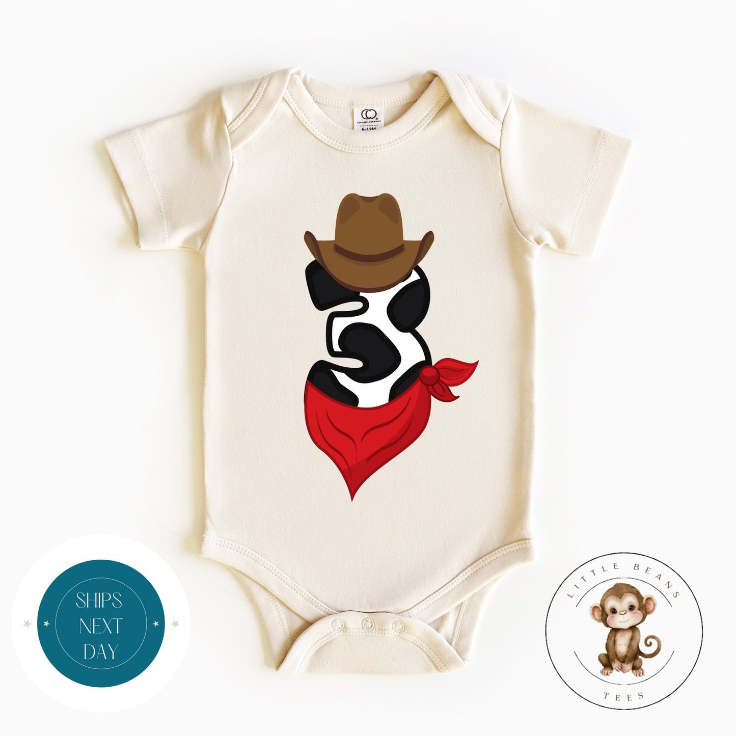 Cow Number Three Birthday Tshirt | Third Birthday Onesie | Cute Ranch Farm Second Birthday