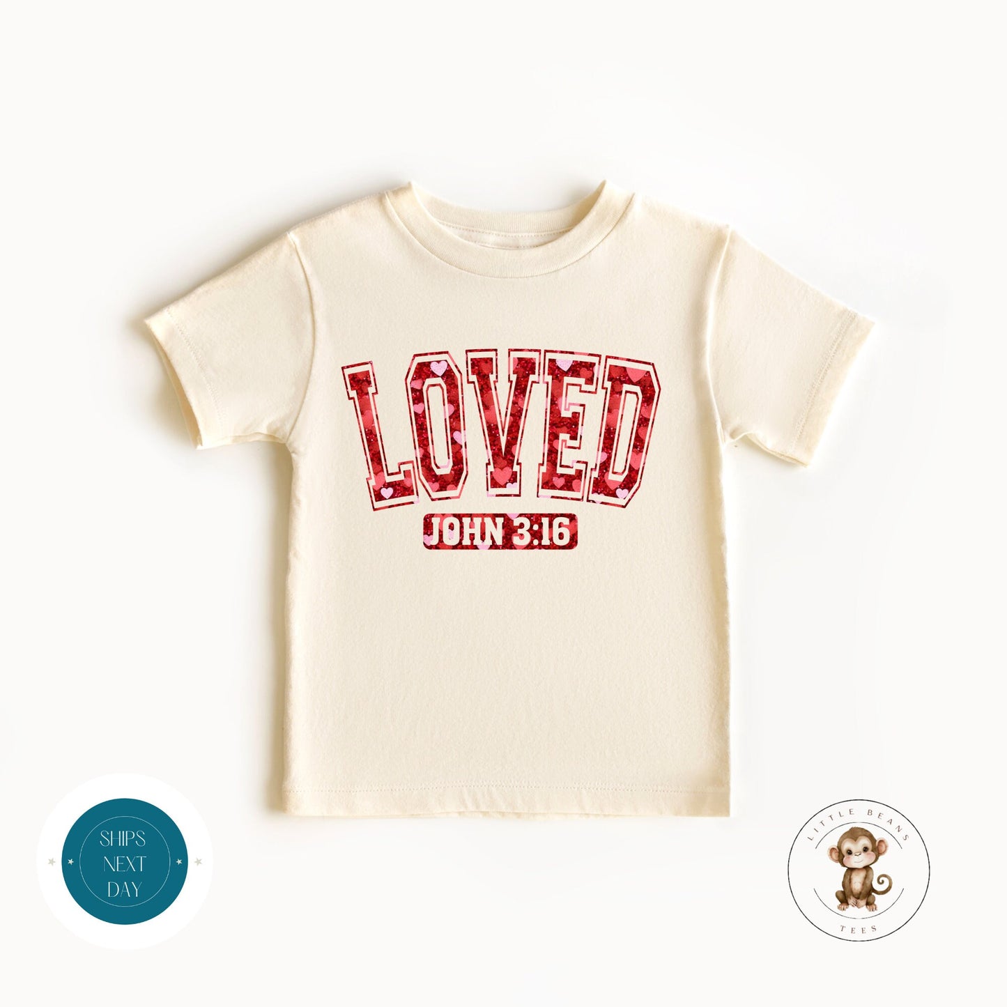 Loved John 3:16 Baby Onesie® | Valentine Kids Tshirt | Valentine Baby Onesie® | Religious Valentine