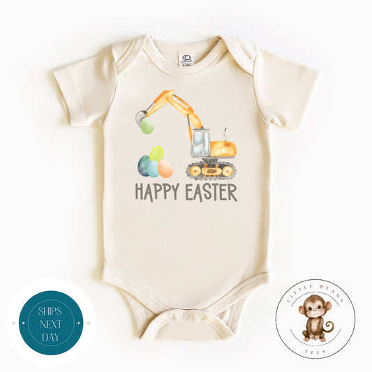 Happy Easter Construction Eggs Baby Onesie® | Cute Easter Kids Tshirt | Easter Custom Onesie®