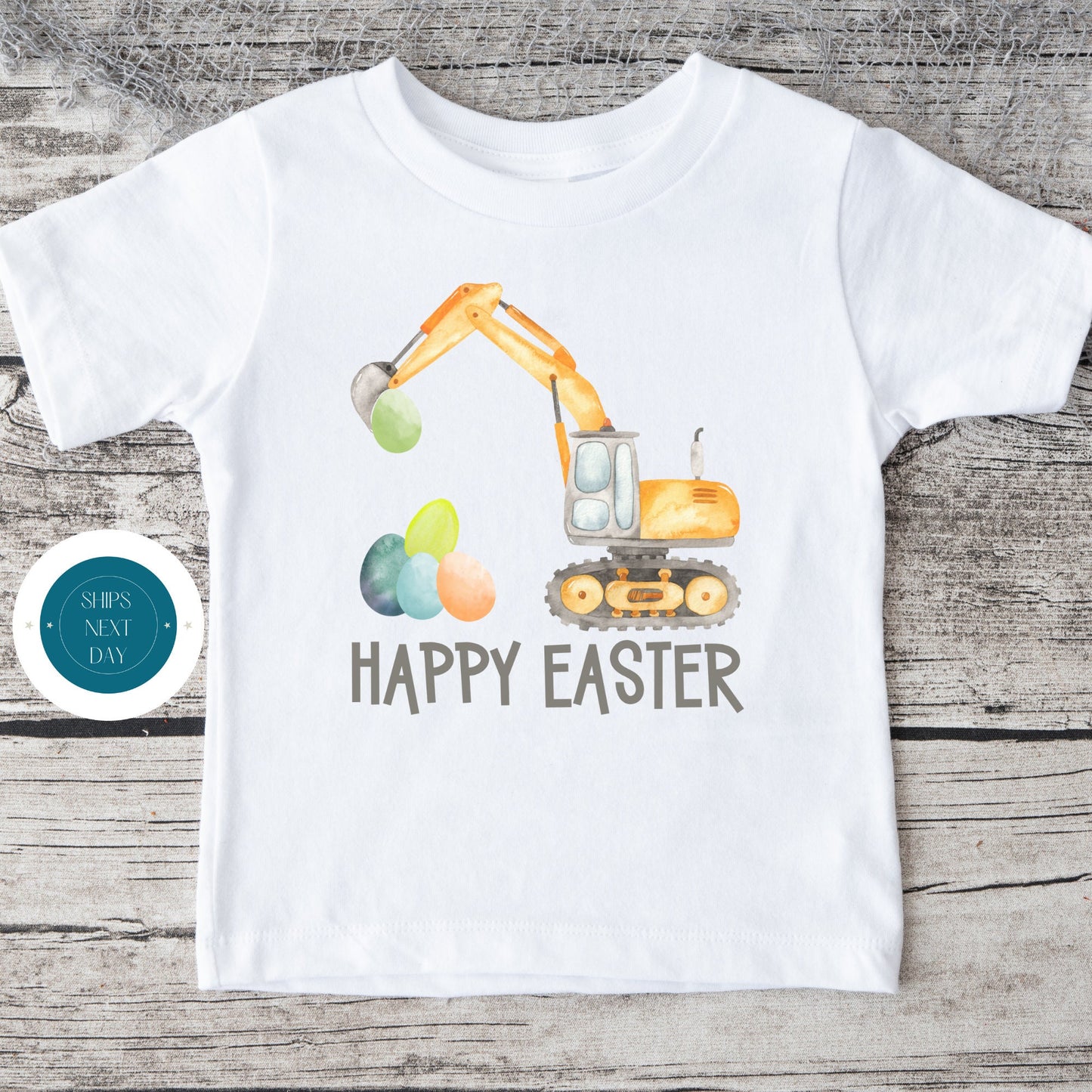 Happy Easter Construction Eggs Baby Onesie® | Cute Easter Kids Tshirt | Easter Custom Onesie®