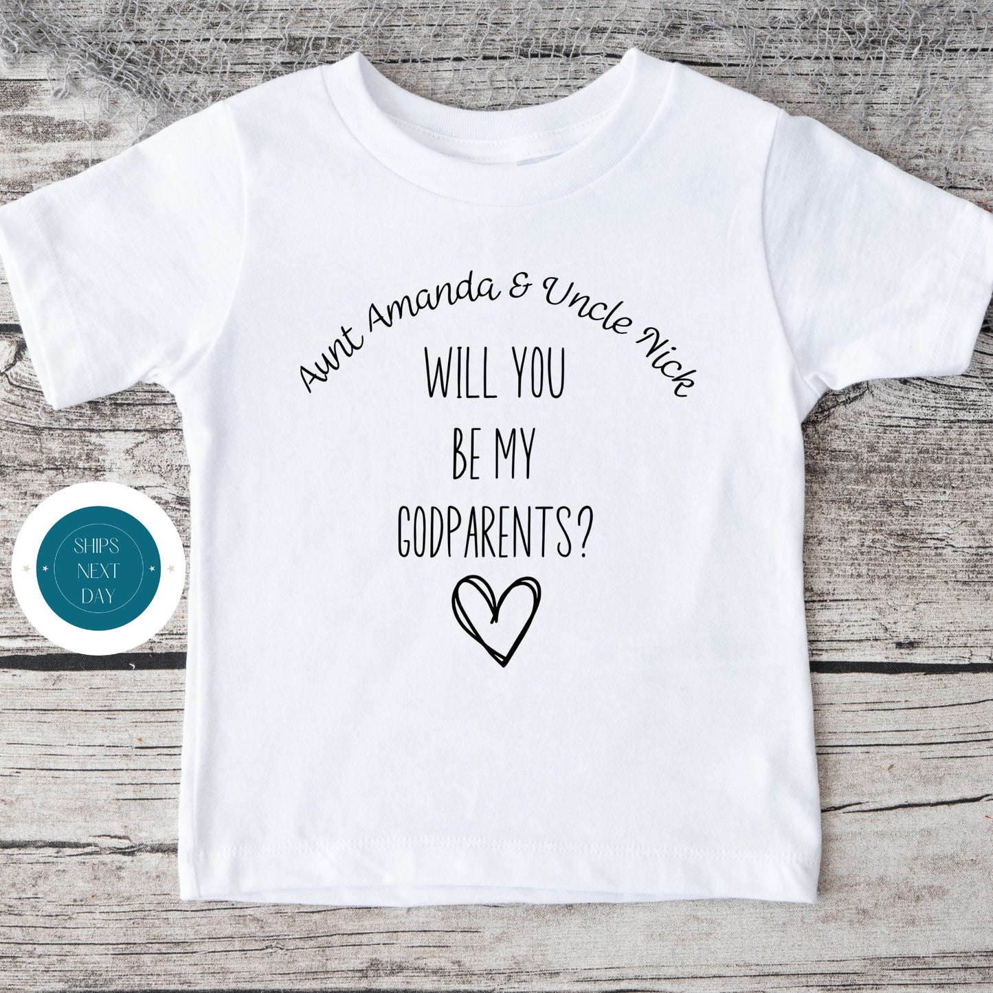 Custom Name Godparent Ask Baby Onesie | Godparent Kids Tshirt | Godparent Reveal Onesie