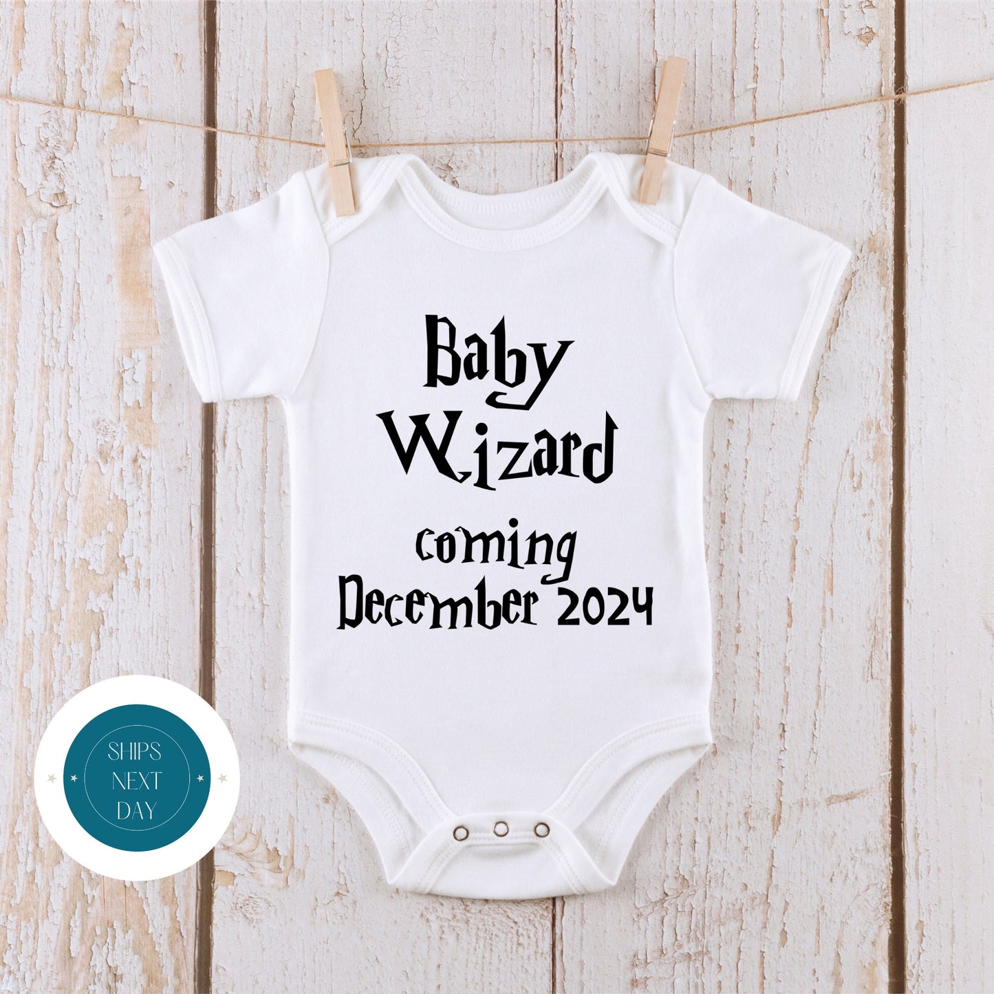 A Wizard is Coming Personalized Baby Onesie | Cute Baby Onesie | Baby Announcement | Harry Potter Onesie