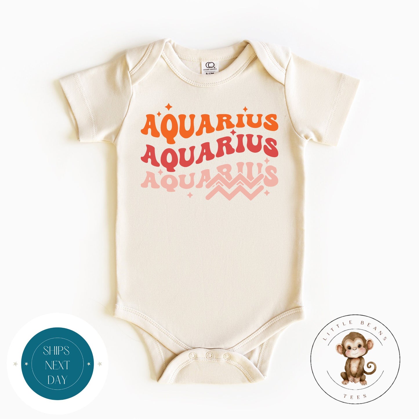 Aquarius Baby Onesie® | Custom Kids Aquarius Tshirt | Zodiac Onesie® | Astrological Onesie® | Baby Shower Gift