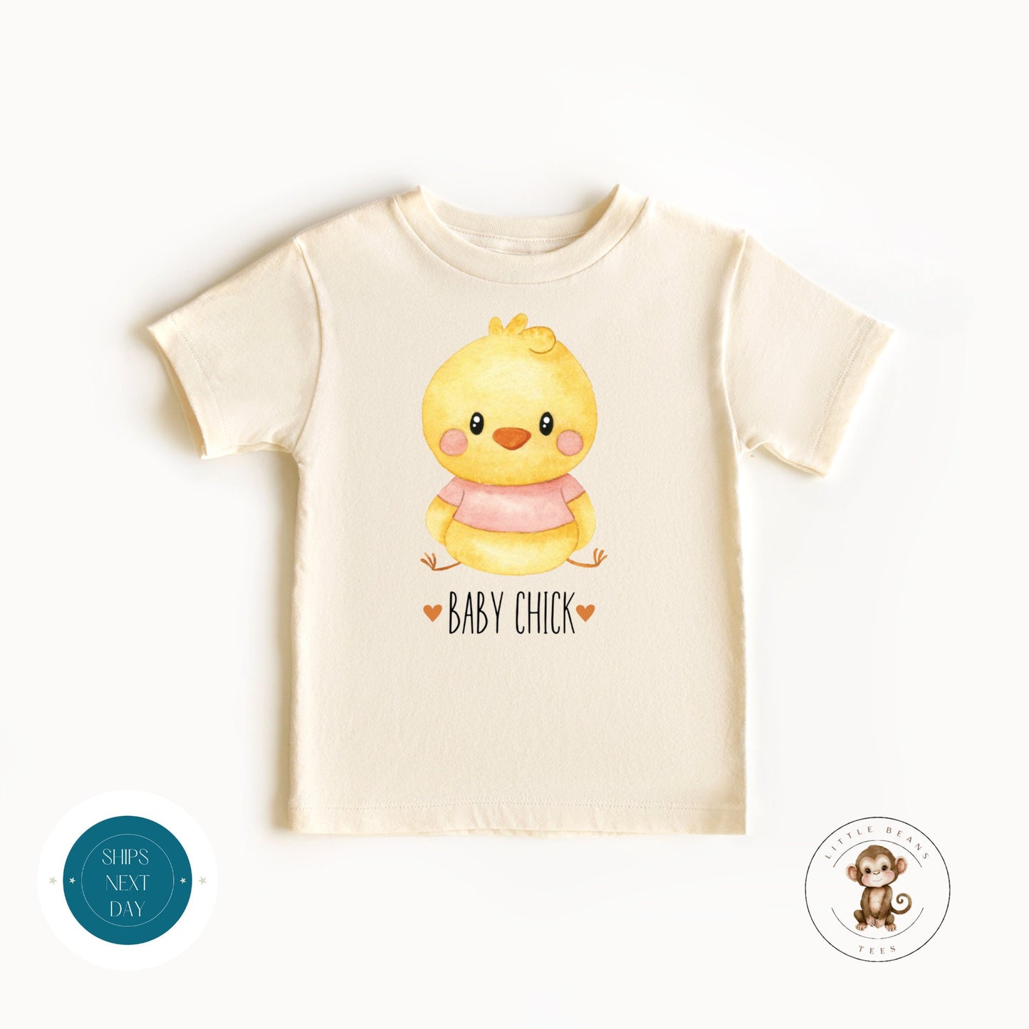 Baby Chick Easter Girls Natural Onesie® | Cute Easter Kids Tshirt | Custom Kids Sweatshirt