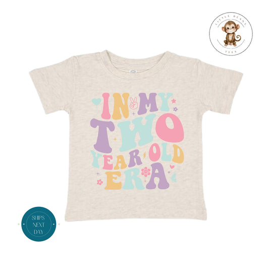 In My Two Year Old Era Toddler Shirt | Birthday Vintage Natural Heathered Crewneck | Girls 2nd Birthday Toddler Sweatshirt