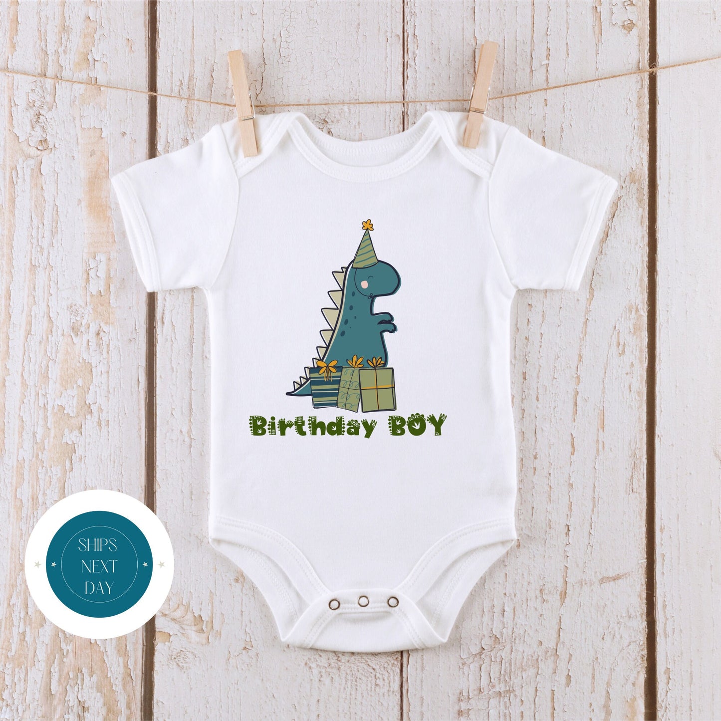 Dinosaur Birthday Kids Crewneck Shirt | Custom Personalized Dinosaur Birthday Baby Onesie®  |  Birthday Party Shirt