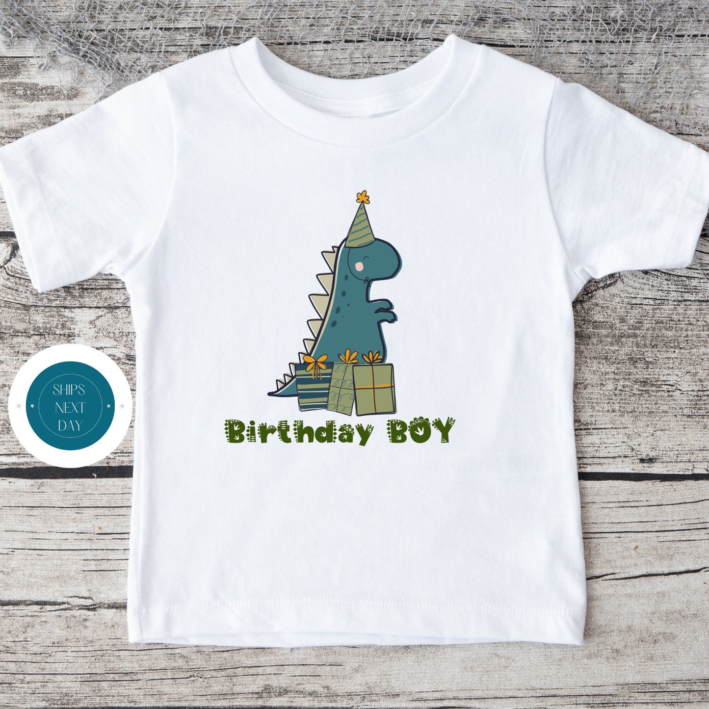 Dinosaur Birthday Kids Crewneck Shirt | Custom Personalized Dinosaur Birthday Baby Onesie®  |  Birthday Party Shirt