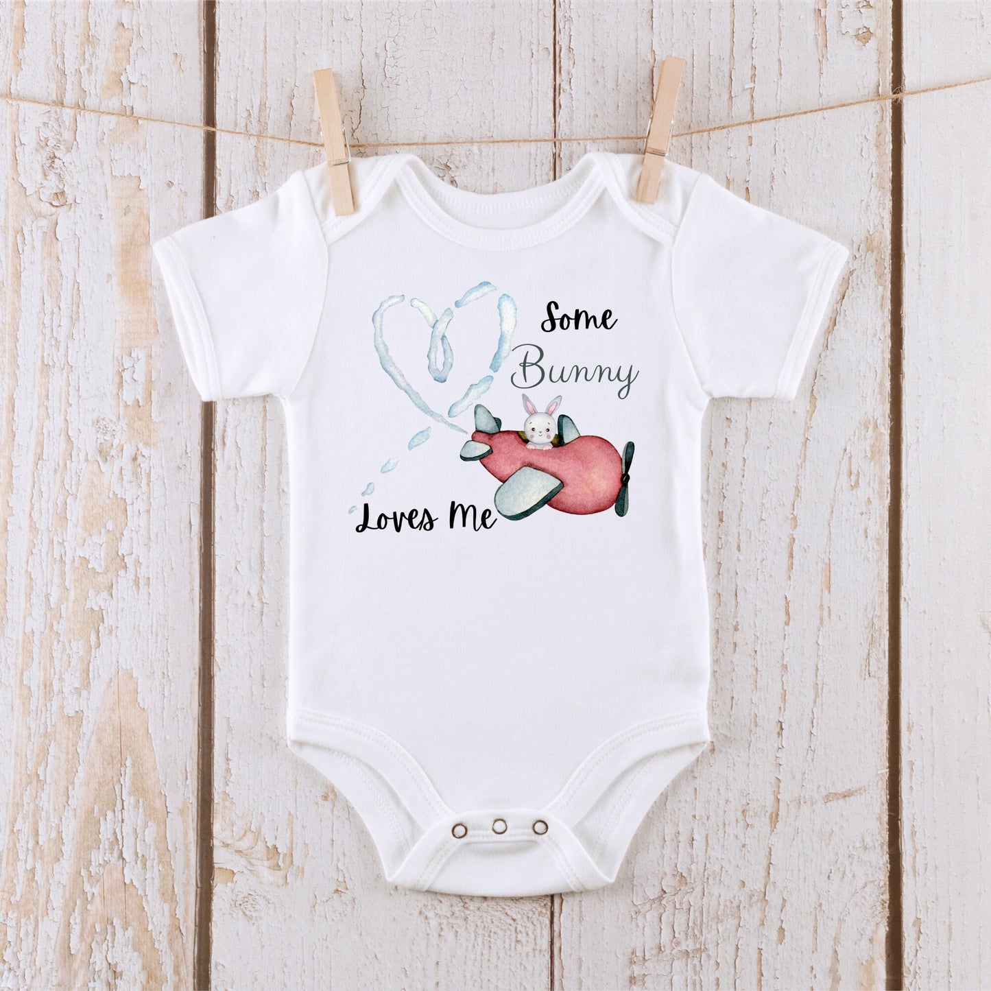 Some Bunny Loves Me Onesie®® Kids Tshirt Baby Bodysuit Custom