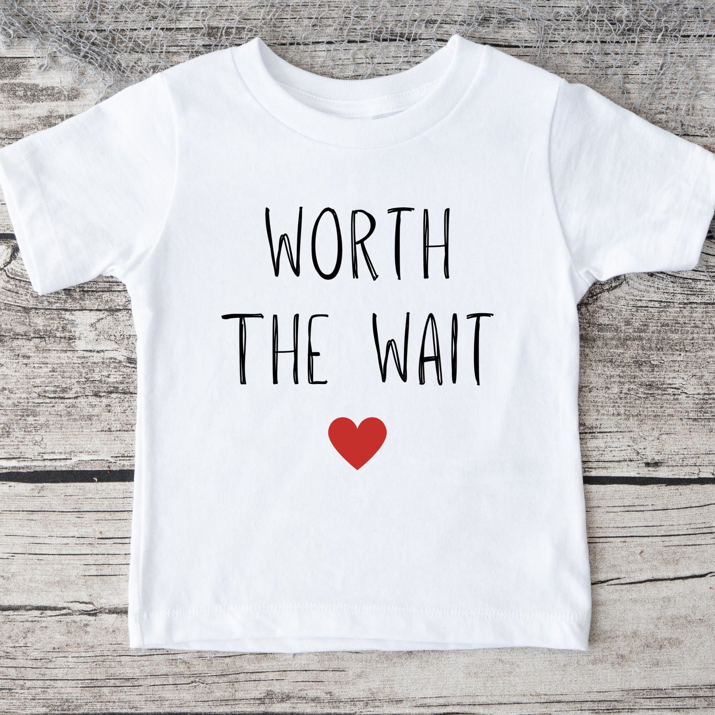 Worth The Wait | Announcement Baby Onesie®® | Kids Tshirt | Custom Baby Bodysuit |  Reveal Onesie®