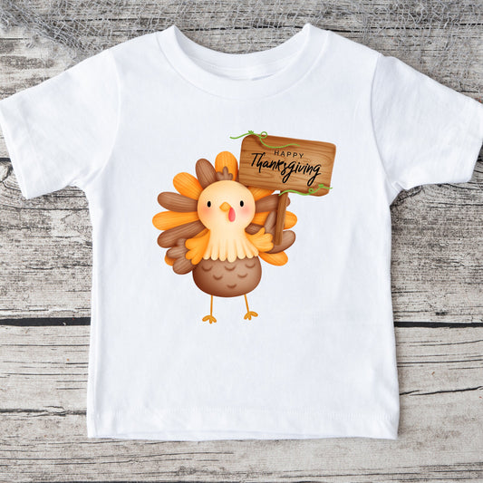 Happy Thanksgiving Turkey Baby Onesie®® Kids Tshirt Baby Bodysuit Custom