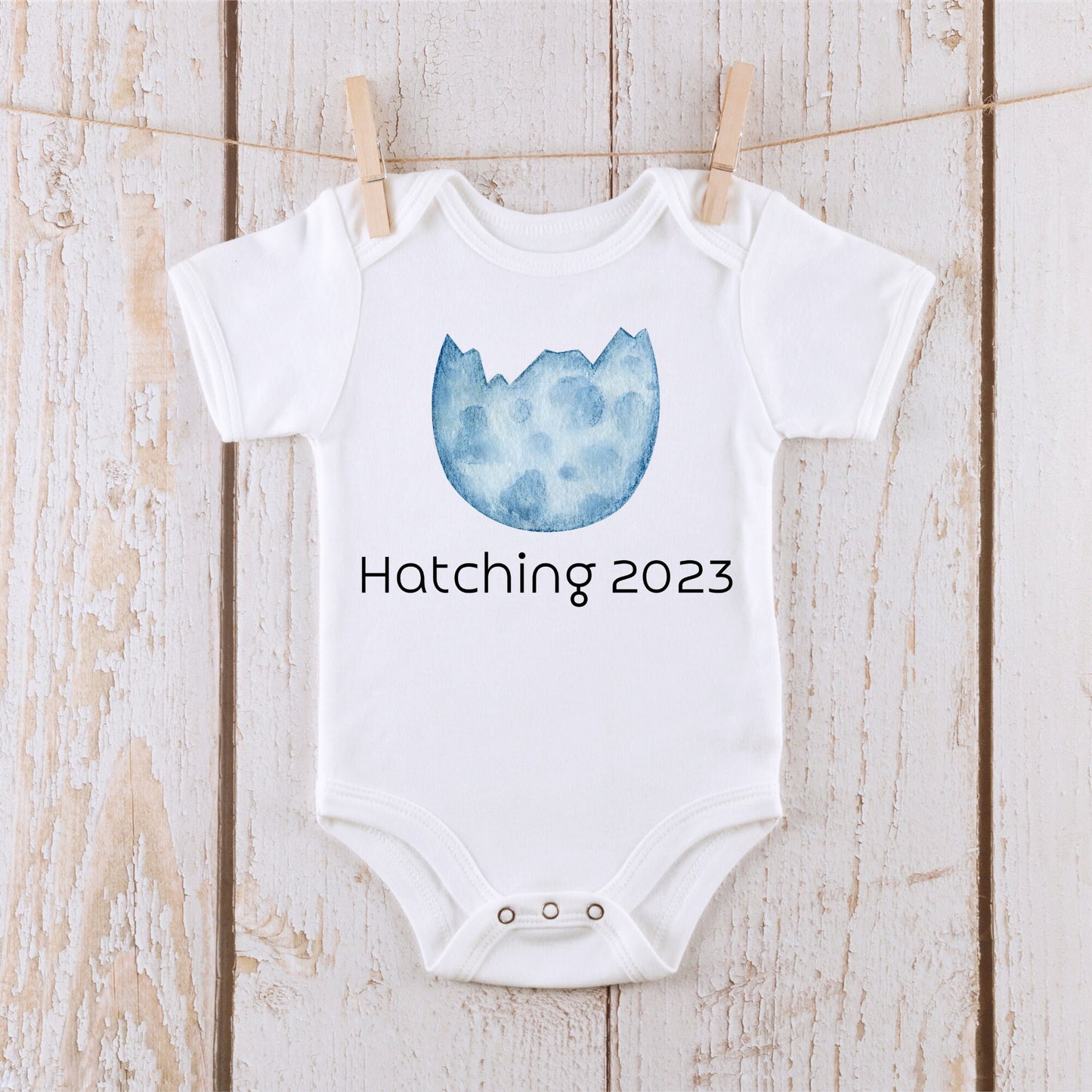 Hatching Reveal Announcement Personalized Baby Onesie®® Kids Tshirt Baby Bodysuit Onesie®®