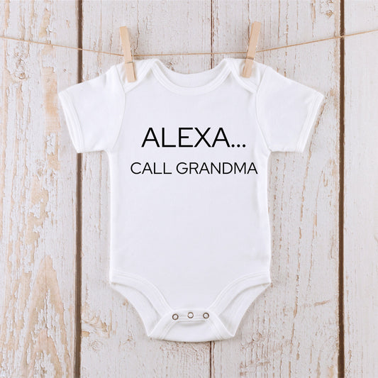 Alexa Call Grandma Onesie® | Custom Baby Onesie® | Grandma Custom Tshirt