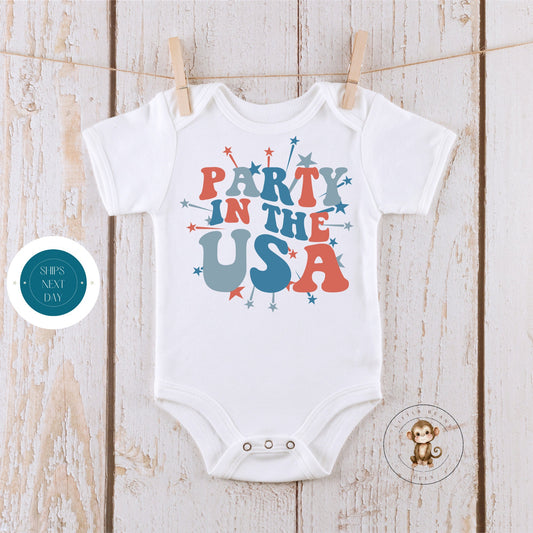 Party in the USA 4th of July Baby Onesie®® | Custom Kids Tshirt | 4th of July Onesie® | July 4th Tee