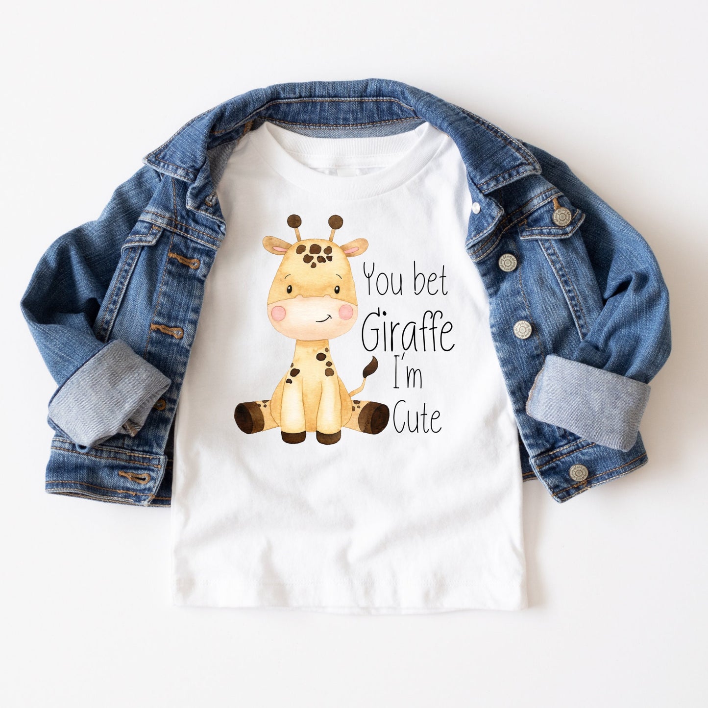 You Bet Your Giraffe Im Cute Kids Tshirt | Custom Kids Tshirt | Cute Kids Animal Tee