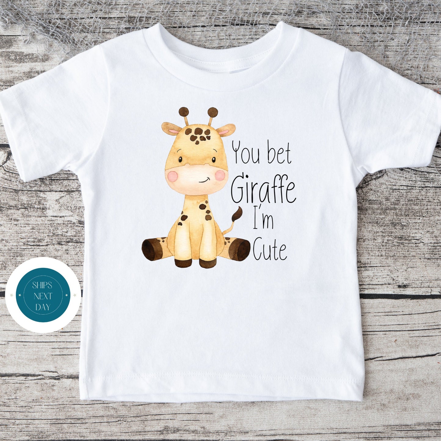 You Bet Your Giraffe Im Cute Kids Tshirt | Custom Kids Tshirt | Cute Kids Animal Tee