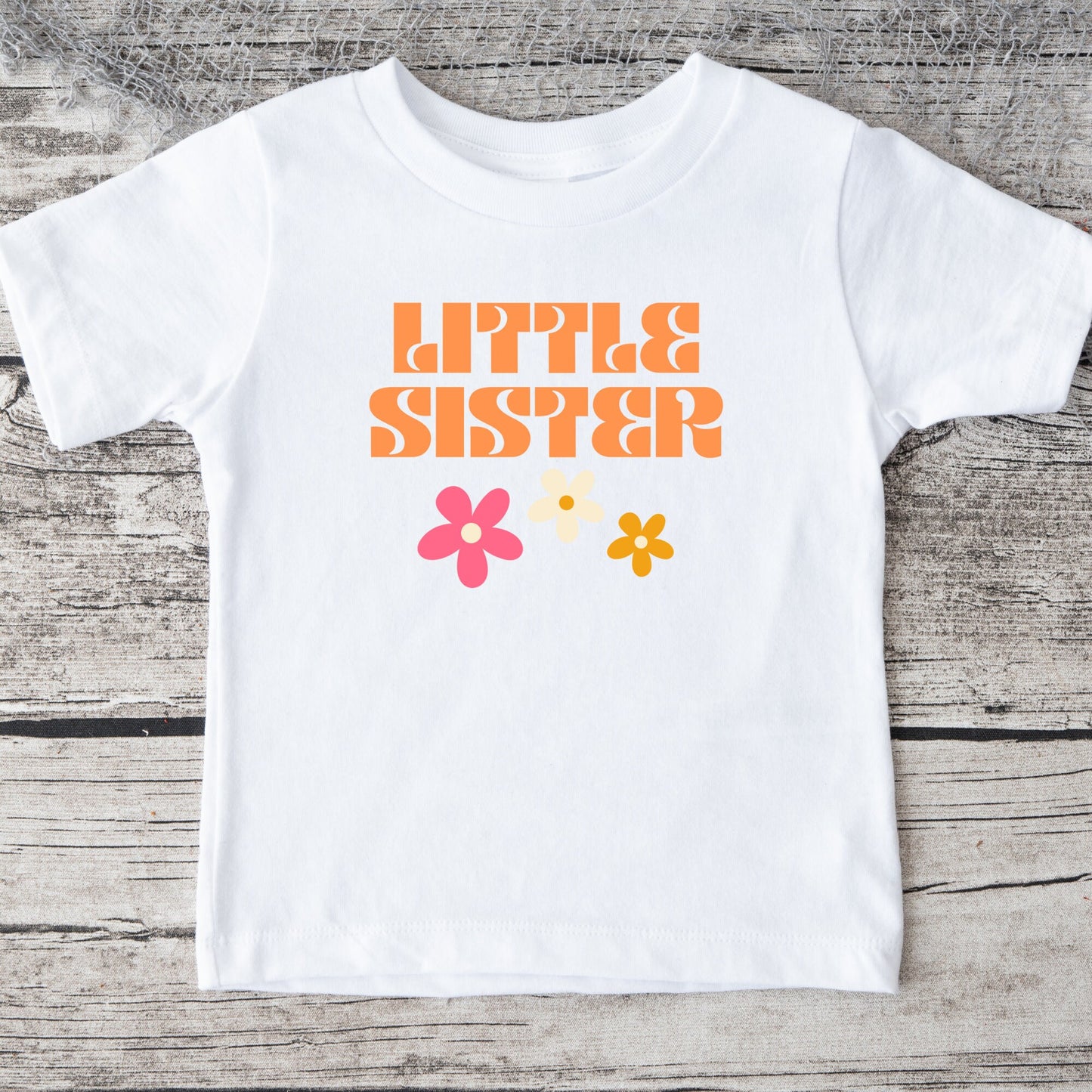 Little Sister Retro Baby Onesie®® | Custom Kids Tshirt | Groovy Onesie®