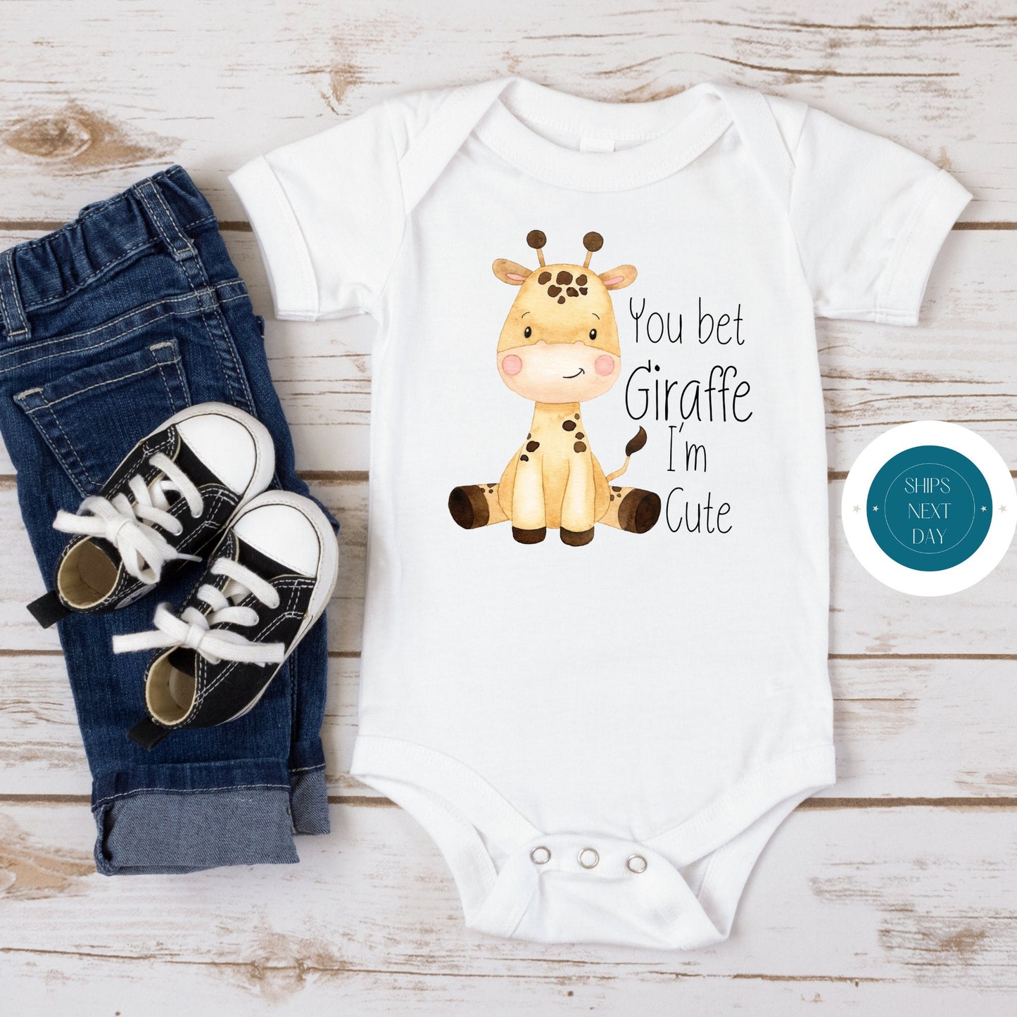 You Bet Your Giraffe Im Cute Kids Tshirt | Custom Kids Tshirt | Cute Kids Animal Tee