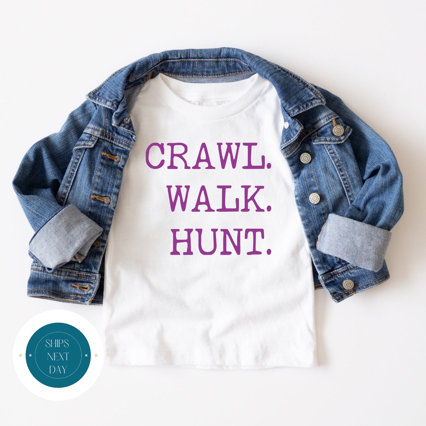 Crawl Walk Hunt Pink Onesie® | Hunt Baby Onesie® |  Hunt Baby Bodysuit |  Outdoor Sports Onesie®