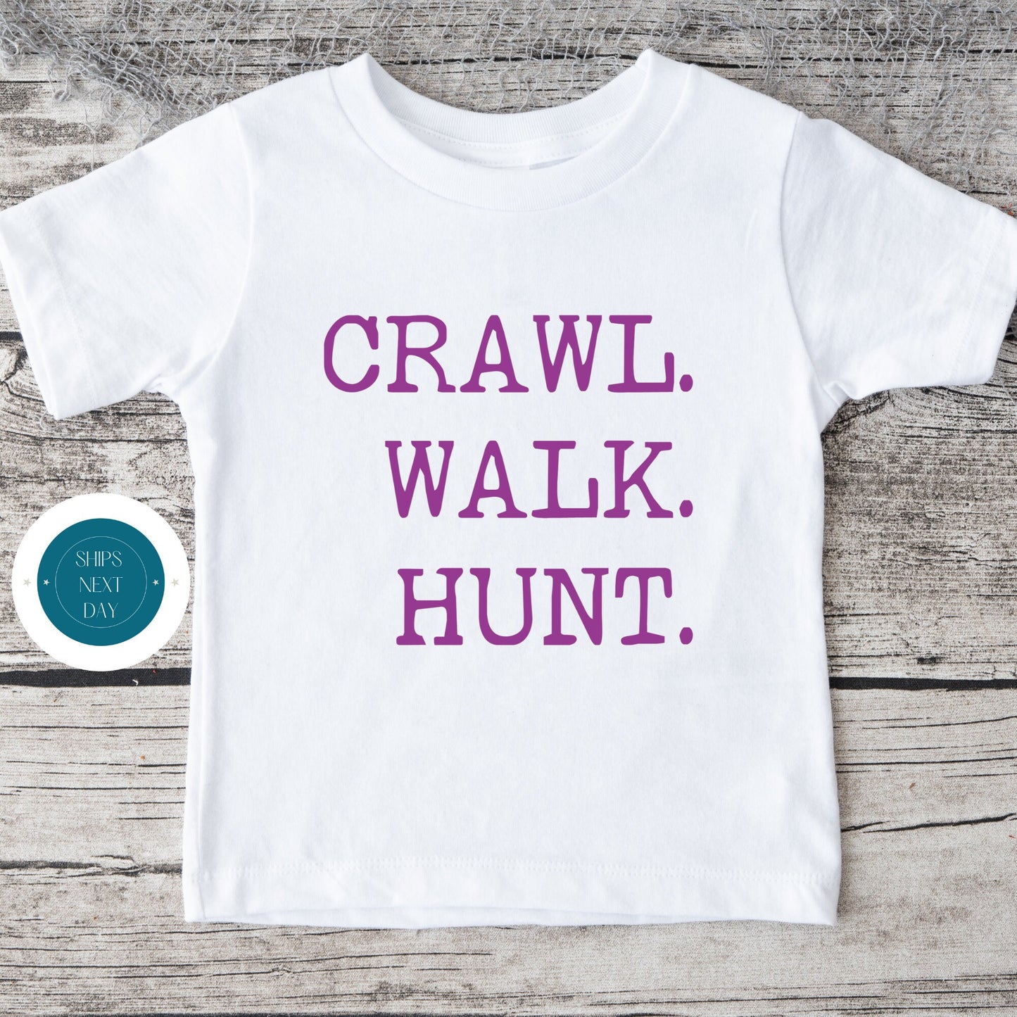 Crawl Walk Hunt Pink Onesie® | Hunt Baby Onesie® |  Hunt Baby Bodysuit |  Outdoor Sports Onesie®