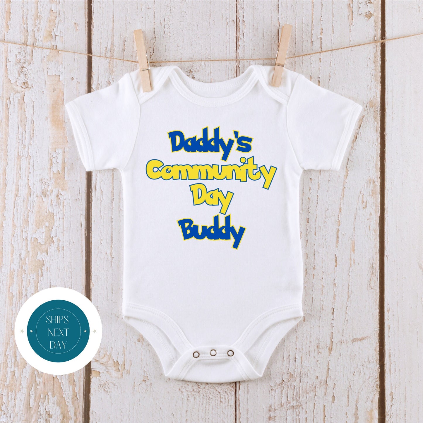 Daddys Community Day Buddy Baby Onesie® | Custom Kids Tshirt | Pokemon Onesie®