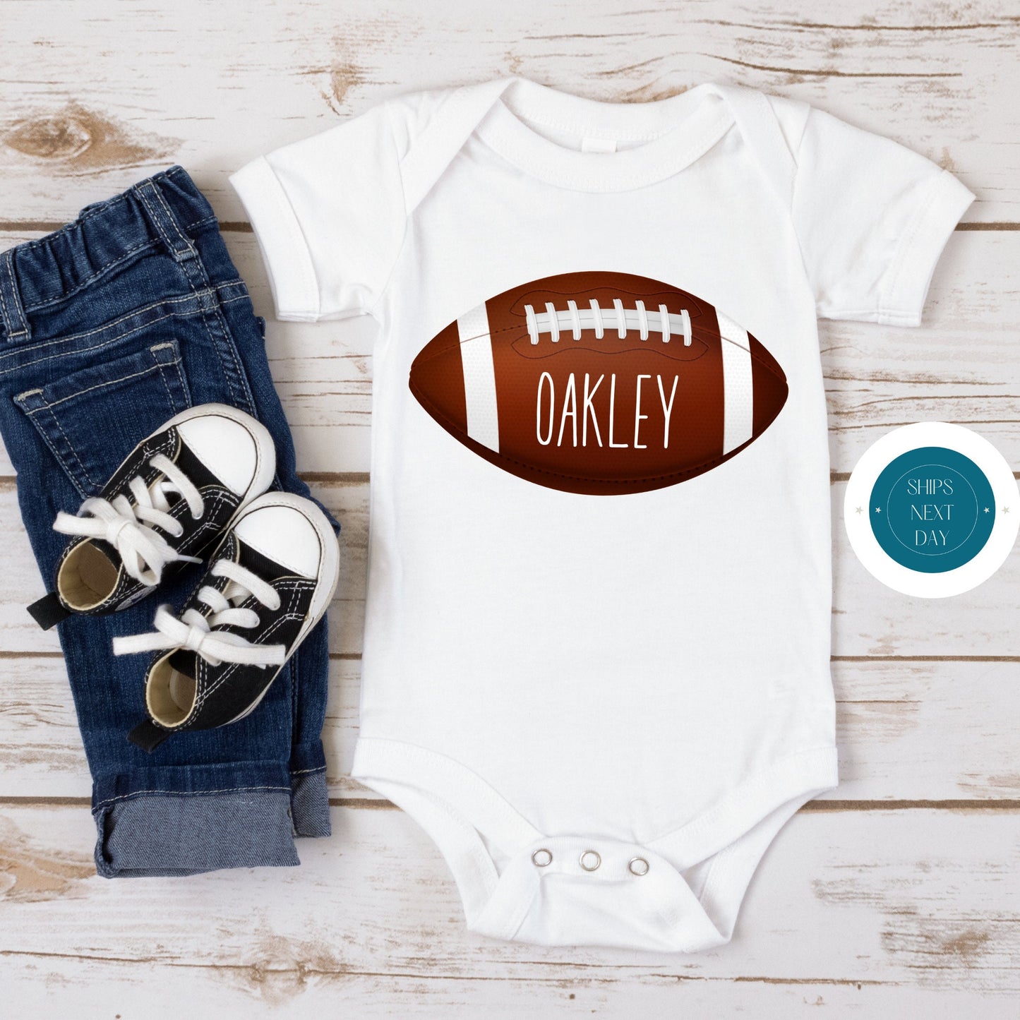 Custom Football Name Tshirt | Football Kids Tshirt | Football Personalized Onesie®