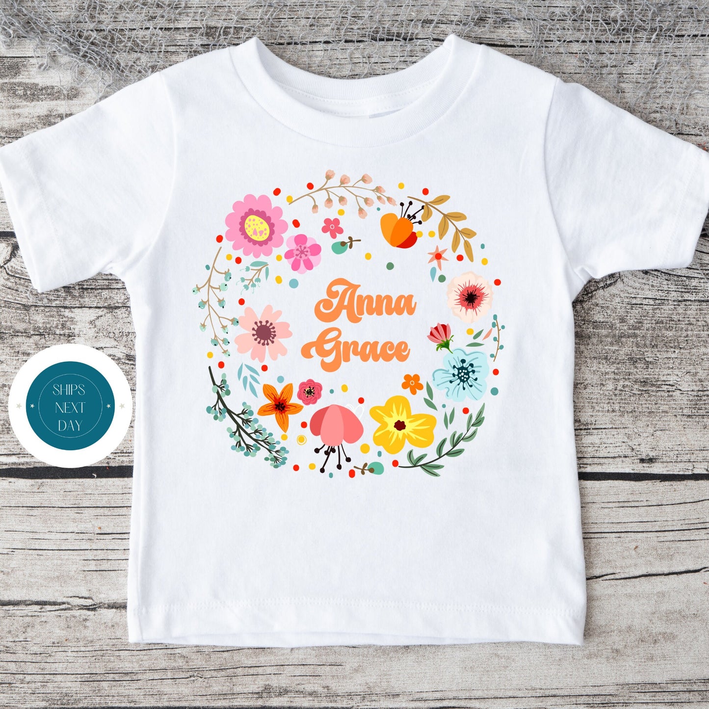 Floral Custom Name Onesie® | Cute Girly Onesie® | Baby Shower Gift | Personalized Onesie®