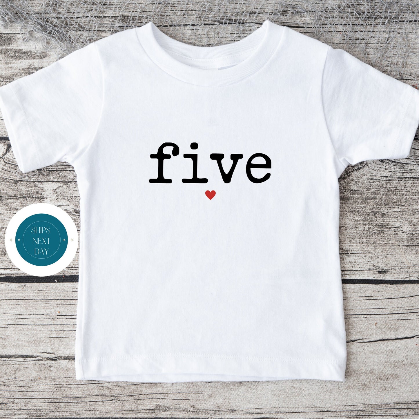 Five Heart Birthday Baby Onesie®® | Custom Kids Tshirt | Five Birthday Onesie® | Baby Gift