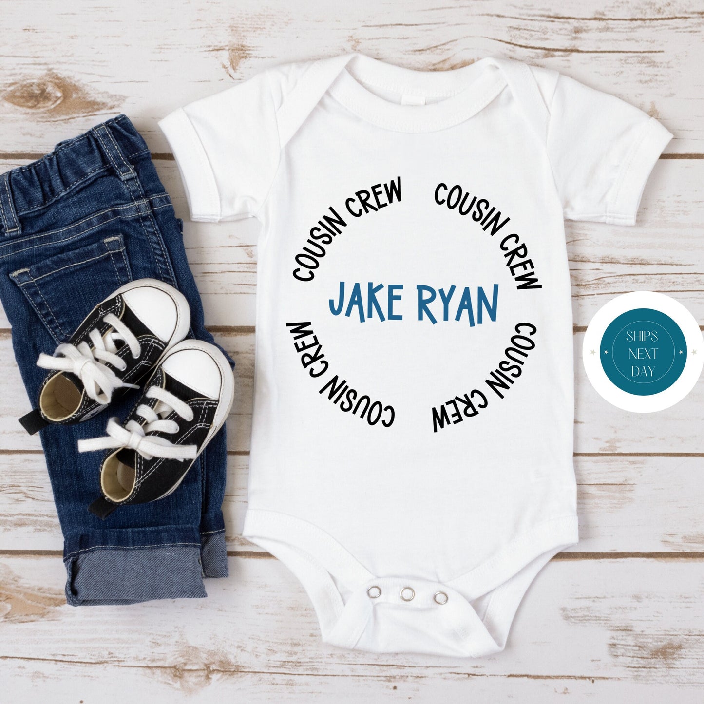 Cousin Crew Blue Personalized Baby Onesie® | Cute Baby Onesie® | Family Bodysuit | Baby Shower Gift