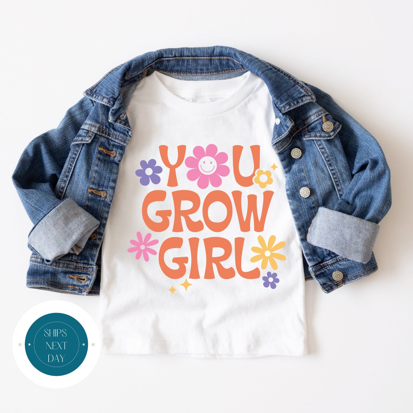 You Grow Girl Kids Tshirt | Custom Kids Tshirt | Retro Girls Custom Tshirt