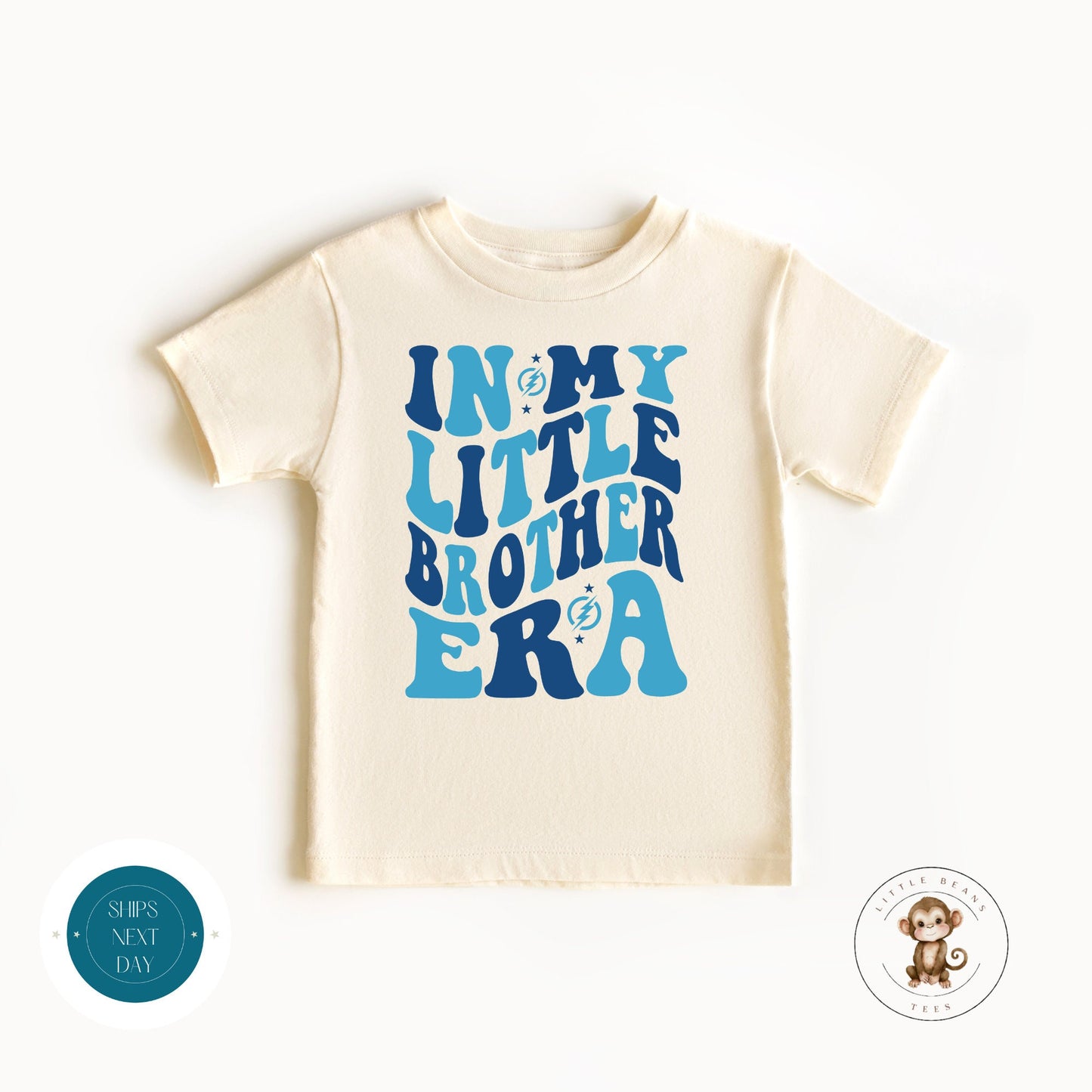 In My Little Brother Era Blue Baby Onesie® | Brother Tshirt | Custom Baby Bodysuit | Little Brother Tee