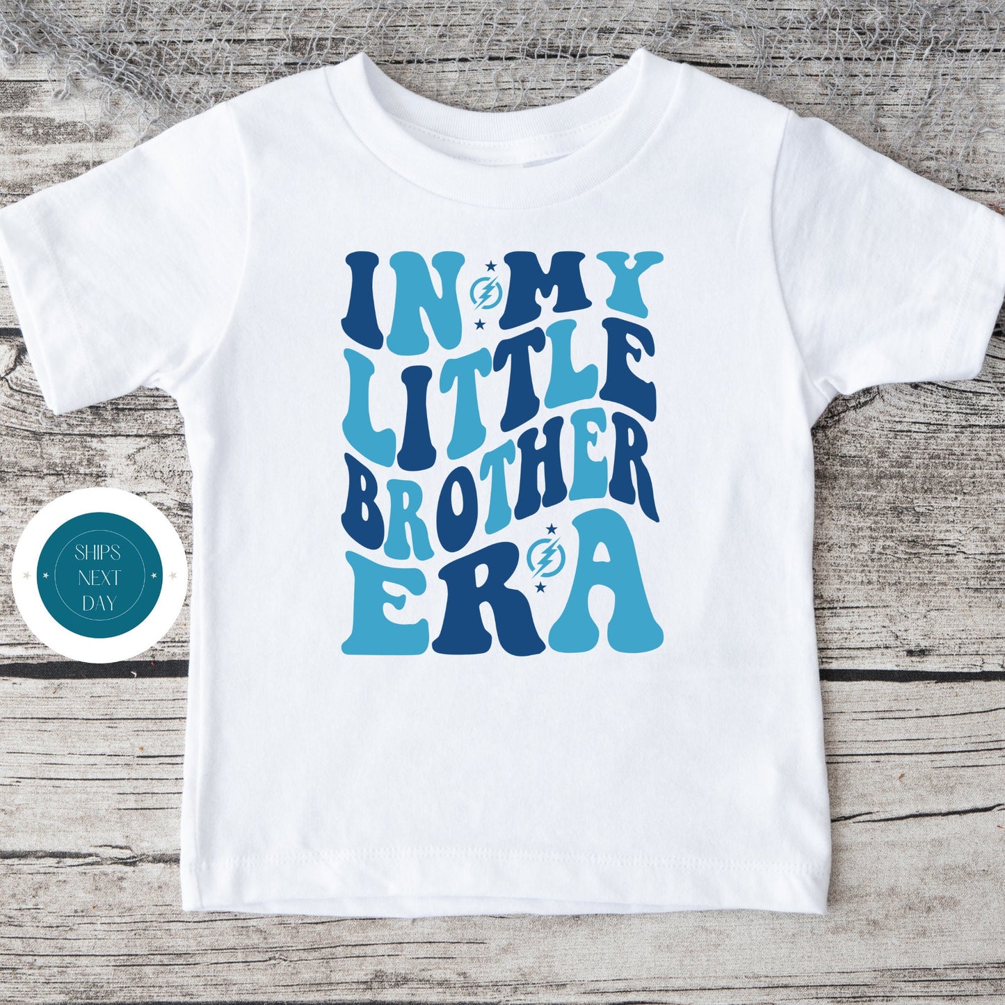 In My Little Brother Era Blue Baby Onesie® | Brother Tshirt | Custom Baby Bodysuit | Little Brother Tee