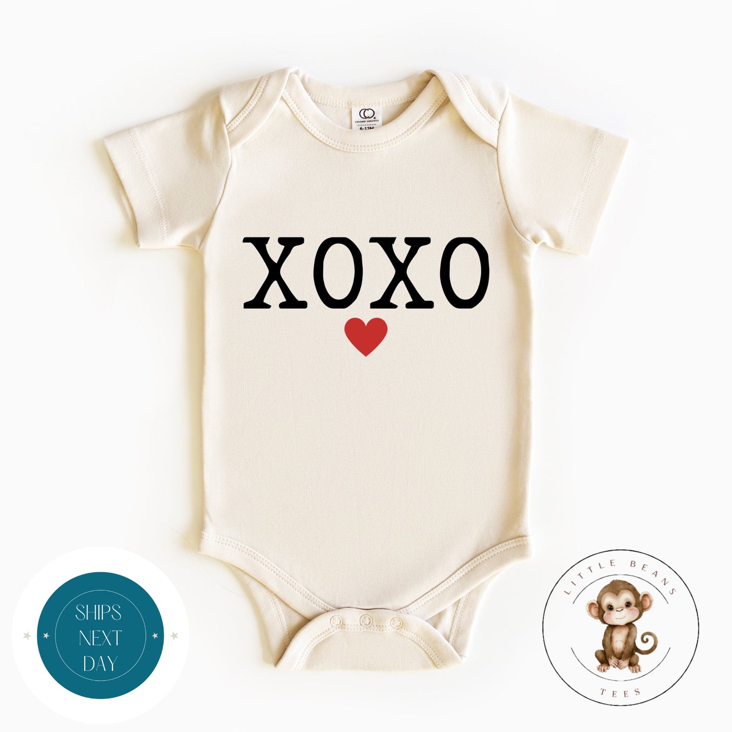 XOXO Hearts Valentine Baby Onesie® | Valentines Kids Tshirt | Custom Baby Bodysuit | Valentines Day Tee