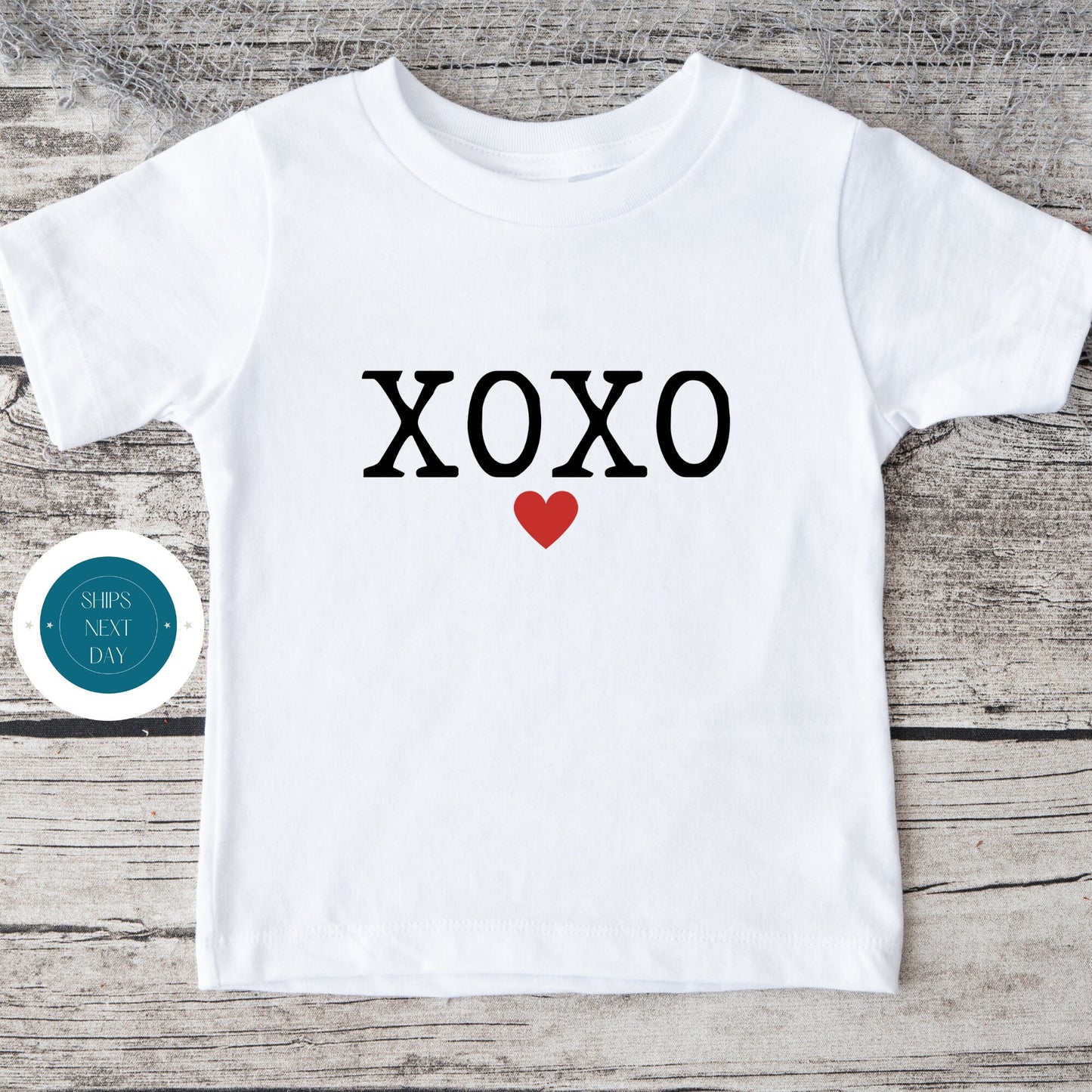 XOXO Hearts Valentine Baby Onesie® | Valentines Kids Tshirt | Custom Baby Bodysuit | Valentines Day Tee