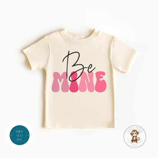 Be Mine Valentine Retro Kids Tshirt | Valentine Onesie® | Custom Kids Tshirt | Kids Valentine Gift