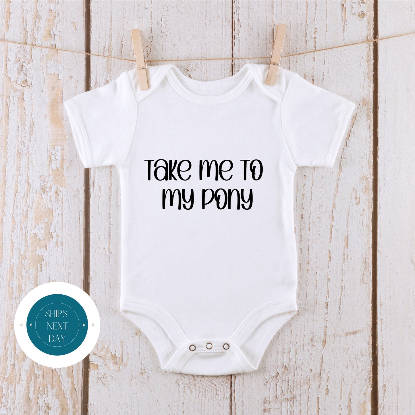 Take Me To My Pony Baby Onesie® | Custom Baby Onesie® | Ranch Baby Onesie® | Pony Kids Tshirt