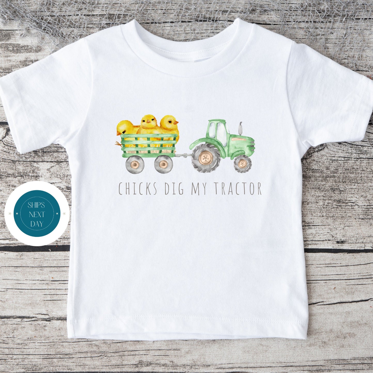 Easter Chicks Dig My Tractor Baby Onesie® | Cute Easter Kids Tshirt | Easter Bunny Gift Onesie®